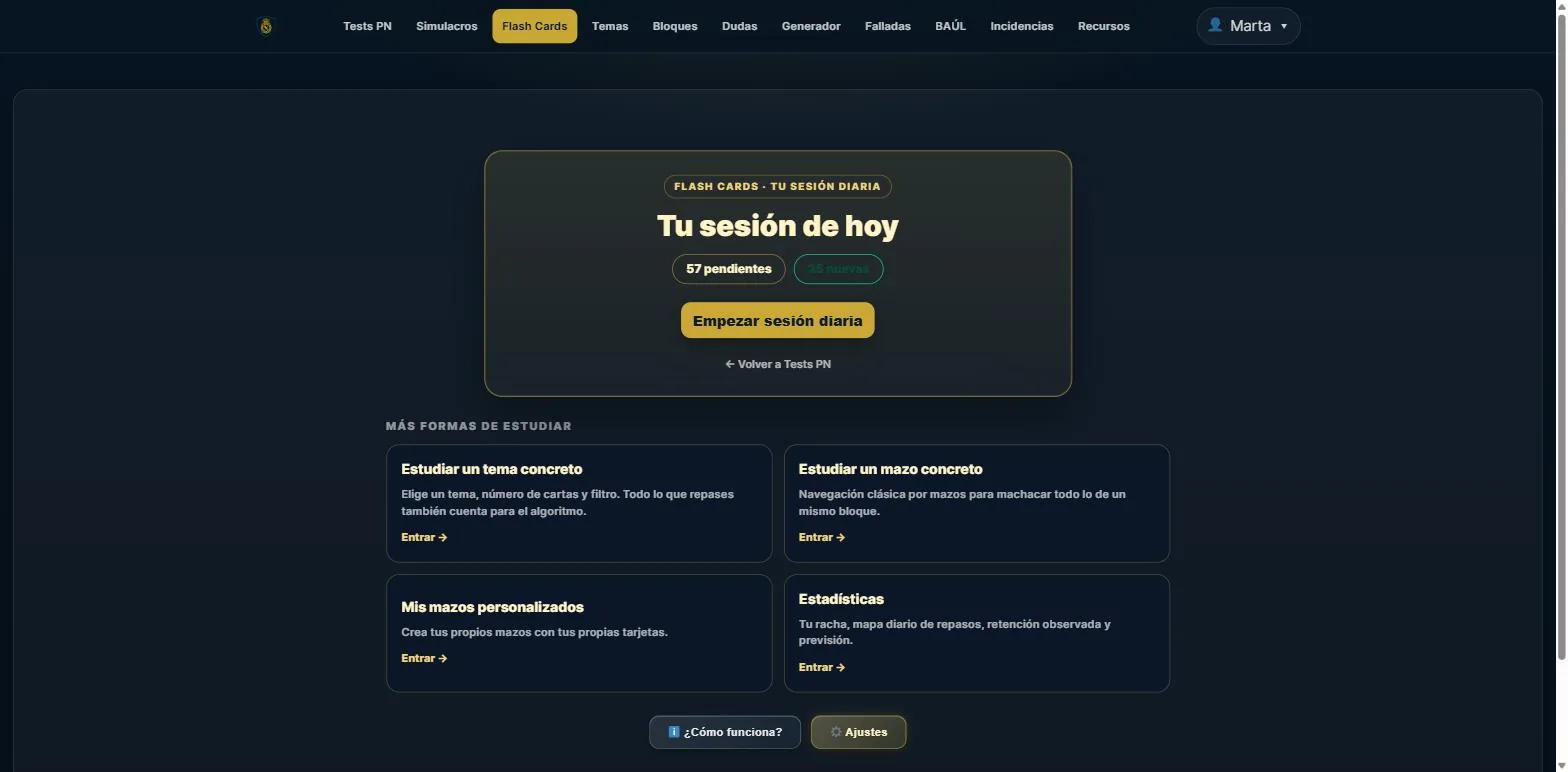 Flash Cards · tu sesión diaria