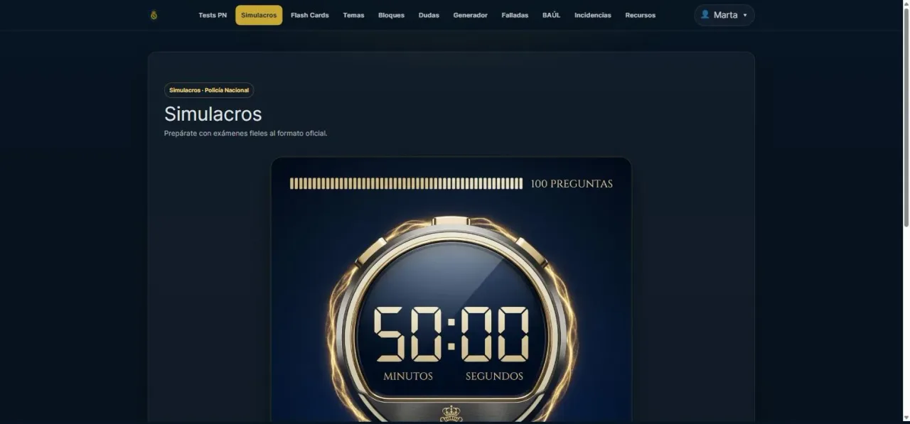 Simulacros como el examen